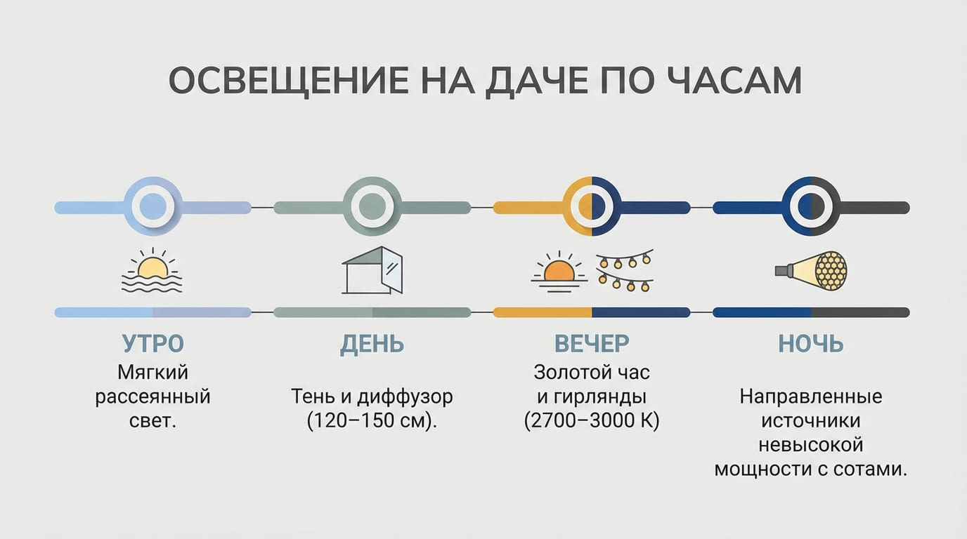 освещение по часам